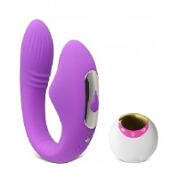  Couples Vibrator with Sucking Function 8-Speed Remote Control, PURPLE